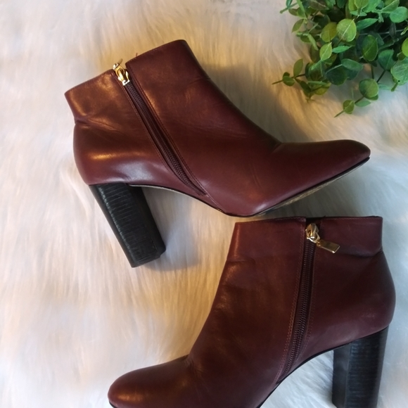 Dune London Shoes - Dune London Wine Leather Boots Size 10